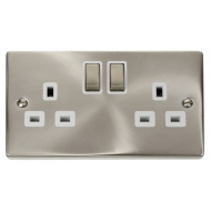Click Deco Victorian satin chrome 13A 2G INGOT SW SOCKET OUTLET Click Deco Victorian satin chrome 13A 2G INGOT SW SOCKET OUTLET