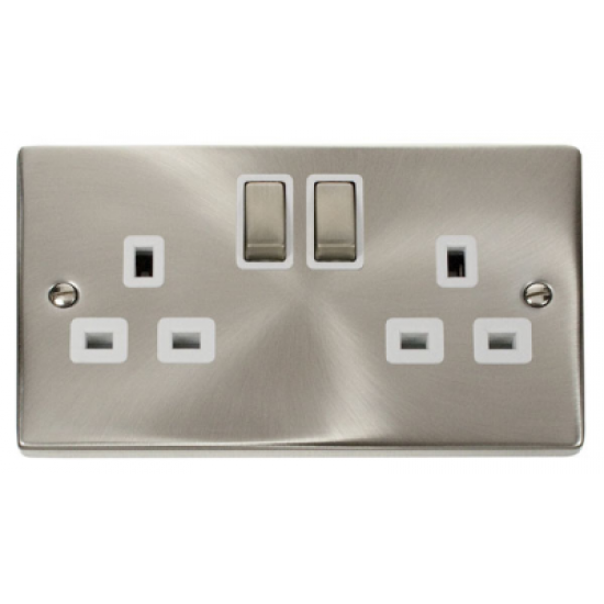 Click Deco Victorian satin chrome 13A 2G INGOT SW SOCKET OUTLET Click Deco Victorian satin chrome 13A 2G INGOT SW SOCKET OUTLET