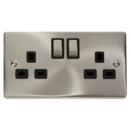 Click Deco Victorian satin chrome 13A 2G INGOT SW SOCKET OUTLET Click Deco Victorian satin chrome 13A 2G INGOT SW SOCKET OUTLET