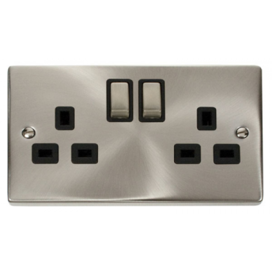 Click Deco Victorian satin chrome 13A 2G INGOT SW SOCKET OUTLET