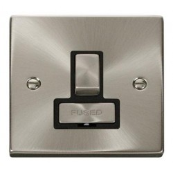 Click Deco Victorian satin chrome 13A Ingot DP Switched Fused Connection Unit - Blac