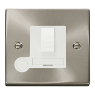 Click Deco Victorian satin chrome 13A SWITCHED SPUR + F/O WH Click Deco Victorian satin chrome 13A SWITCHED SPUR + F/O WH