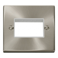 Click Deco Victorian satin chrome 1G PLATE TRIPLE SW APERTURE