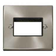 Click Deco Victorian satin chrome 1G PLATE TRIPLE SW APERTURE