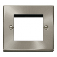 Click Deco Victorian satin chrome 1GANG PLATE FOR DATA MODULES