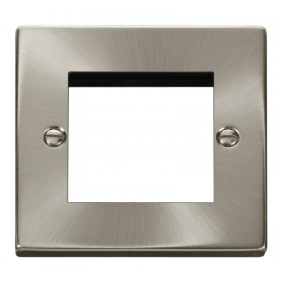 Click Deco Victorian satin chrome 1GANG PLATE FOR DATA MODULES