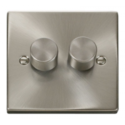Click Deco Victorian satin chrome 2-GANG 2-WAY 400W DIMMER SWITCH Click Deco Victorian satin chrome 2-GANG 2-WAY 400W DIMMER SWITCH