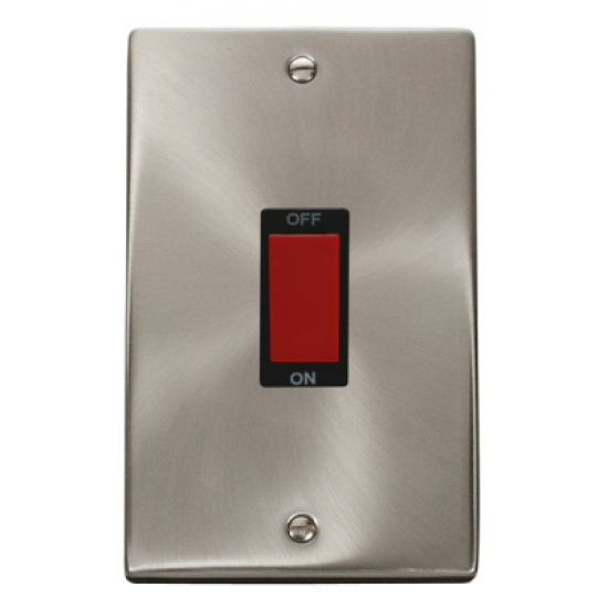 Click Deco Victorian satin chrome  2 GANG 45A DP SWITCH