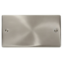 Click Deco Victorian satin chrome 2-GANG BLANK PLATE Click Deco Victorian satin chrome 2-GANG BLANK PLATE