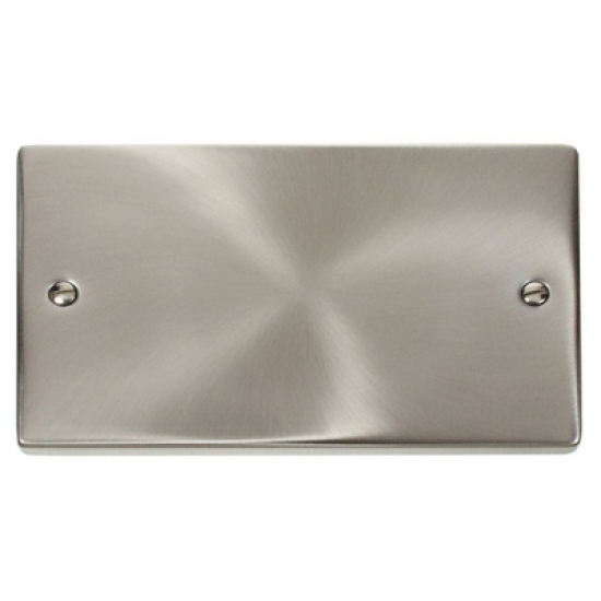 Click Deco Victorian satin chrome 2-GANG BLANK PLATE