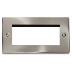 Click Deco Victorian satin chrome 2 GANG PLATE FOR DATA MODULES