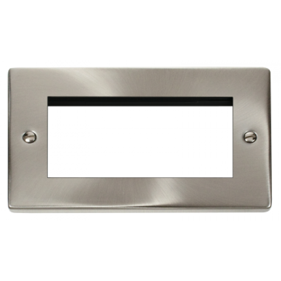 Click Deco Victorian satin chrome 2 GANG PLATE FOR DATA MODULES Click Deco Victorian satin chrome 2 GANG PLATE FOR DATA MODULES