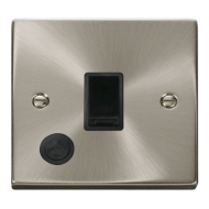 Click Deco Victorian satin chrome 20A 1-GANG DP SWITCH + F/O BK Click Deco Victorian satin chrome 20A 1-GANG DP SWITCH + F/O BK