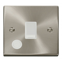 Click Deco Victorian satin chrome 20A 1-GANG DP SWITCH + F/O WH