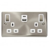 Click Deco Victorian satin chrome 2G 13A SW SKT 4.2A A&C USB INGOT VPSC WH Click Deco Victorian satin chrome 2G 13A SW SKT 4.2A A&C USB INGOT VPSC WH