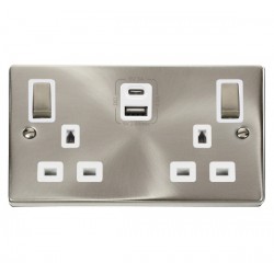 Click Deco Victorian satin chrome 2G 13A SW SKT 4.2A A&C USB INGOT VPSC WH Click Deco Victorian satin chrome 2G 13A SW SKT 4.2A A&C USB INGOT VPSC WH