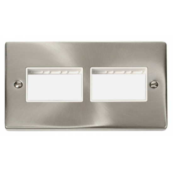 Click Deco Victorian satin chrome 2G PLATE(3+3)SW APERTURE