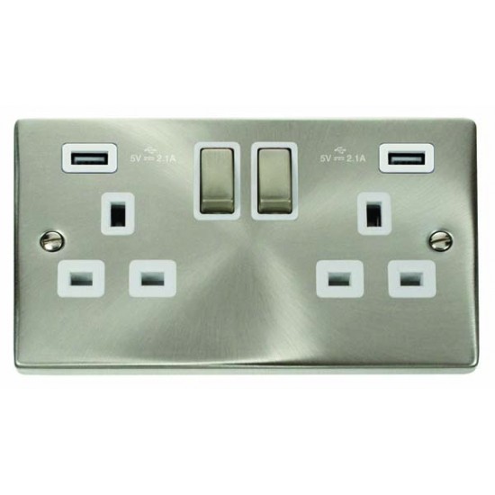 Click Deco Victorian satin chrome 2G SKT USB 4.2A DECO Click Deco Victorian satin chrome 2G SKT USB 4.2A DECO