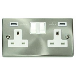 Click Deco Victorian satin chrome 2G SKT USB 4.2A DECO Click Deco Victorian satin chrome 2G SKT USB 4.2A DECO