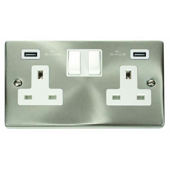 Click Deco Victorian satin chrome 2G SKT USB 4.2A DECO Click Deco Victorian satin chrome 2G SKT USB 4.2A DECO