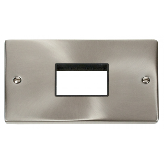 Click Deco Victorian satin chrome 2g SATIN CHROME MODULAR SWITCH PLATE TRIPLE APER. BLACK Click Deco Victorian satin chrome 2g SATIN CHROME MODULAR SWITCH PLATE TRIPLE APER. BLACK