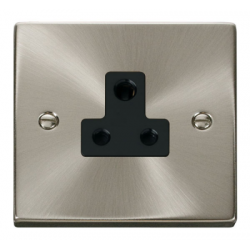 Click Deco Victorian satin chrome 5A ROUND PIN SOCKET OUTLET BK Click Deco Victorian satin chrome 5A ROUND PIN SOCKET OUTLET BK