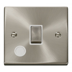 Click Deco Victorian satin chrome : 20A Ingot Double Pole Plate Switch With Optional Flex Outlet