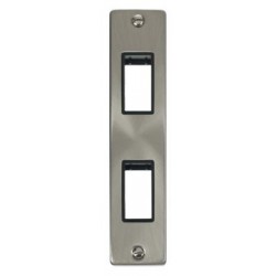 Click Deco Victorian satin chrome DOUBLE ARCHITRAVE PLATE & APERTURE BK Click Deco Victorian satin chrome DOUBLE ARCHITRAVE PLATE & APERTURE BK