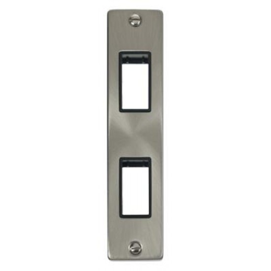 Click Deco Victorian satin chrome DOUBLE ARCHITRAVE PLATE & APERTURE BK