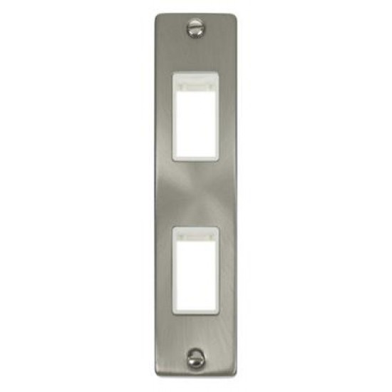 Click Deco Victorian satin chrome DOUBLE ARCHITRAVE PLATE & APERTURE WH