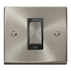 Click Deco Victorian satin chrome INGOT 1G 45A DP SWITCH BK