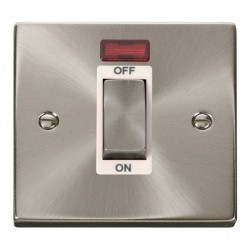 Click Deco Victorian satin chrome INGOT 1G 45A DP SWITCH NEON WH Click Deco Victorian satin chrome INGOT 1G 45A DP SWITCH NEON WH
