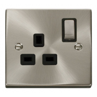 Click Deco Victorian satin chrome INGOT 1GANG 13A DP SW SOCKET Click Deco Victorian satin chrome INGOT 1GANG 13A DP SW SOCKET