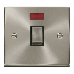 Click Deco Victorian satin chrome INGOT 20A 1G DP SW W/O FLEX OUTLET+NEON