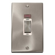 Click Deco Victorian satin chrome INGOT 2G 45A DP SWITCH NEON WH Click Deco Victorian satin chrome INGOT 2G 45A DP SWITCH NEON WH