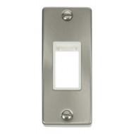 Click Deco Victorian satin chrome SINGLE ARCHITRAVE PLATE & APERTURE WH