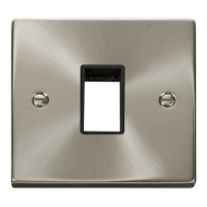 Click Deco Victorian satin chrome SINGLE SWITCH PLATE1 GANG APERTURE