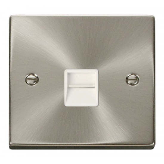 Click Deco Victorian satin chrome TELEPHONE SOCKET SECONDARY WH