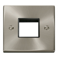 Click Deco Victorian satin chrome TWIN SWITCH PLATE1 GANG APERTURE Click Deco Victorian satin chrome TWIN SWITCH PLATE1 GANG APERTURE