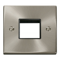 Click Deco Victorian satin chrome TWIN SWITCH PLATE1 GANG APERTURE Click Deco Victorian satin chrome TWIN SWITCH PLATE1 GANG APERTURE