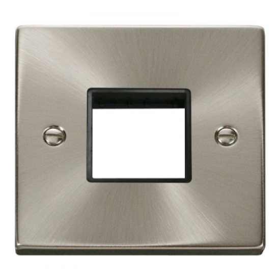 Click Deco Victorian satin chrome TWIN SWITCH PLATE1 GANG APERTURE