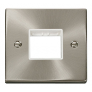 Click Deco Victorian satin chrome TWIN SWITCH PLATE1 GANG APERTURE Click Deco Victorian satin chrome TWIN SWITCH PLATE1 GANG APERTURE