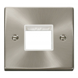 Click Deco Victorian satin chrome TWIN SWITCH PLATE1 GANG APERTURE Click Deco Victorian satin chrome TWIN SWITCH PLATE1 GANG APERTURE
