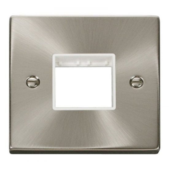 Click Deco Victorian satin chrome TWIN SWITCH PLATE1 GANG APERTURE Click Deco Victorian satin chrome TWIN SWITCH PLATE1 GANG APERTURE