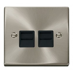 Click Deco Victorian satin chrome Twin Telephone Outlet (Secondary)