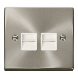 Click Deco Victorian satin chrome Twin Telephone Outlet (Secondary)