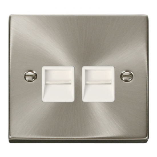 Click Deco Victorian satin chrome Twin Telephone Outlet (Secondary)