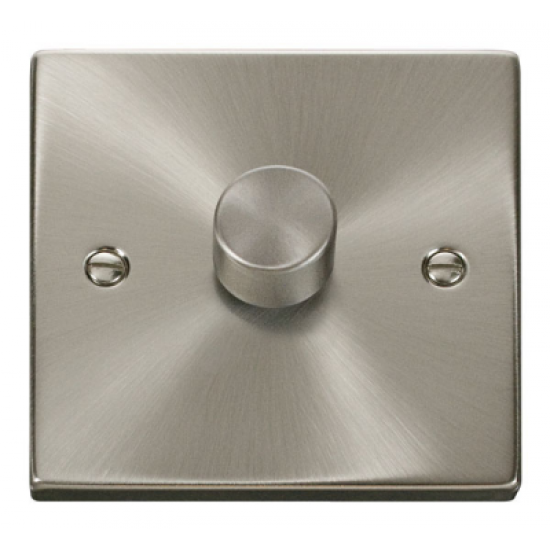 Click Deco Victorian satin chrome 1-GANG 2-WAY 400W DIMMER SWITCH