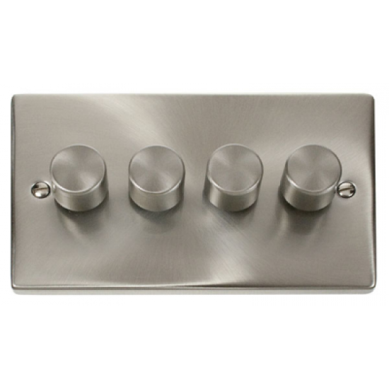 Click Deco Victorian satin chrome 4GANG 2WAY 400W DIMM. SW