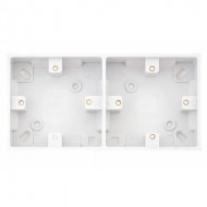 2 Gang Surface Pattress Box - 25mm Deep - Dual (2 x 1 Gang)